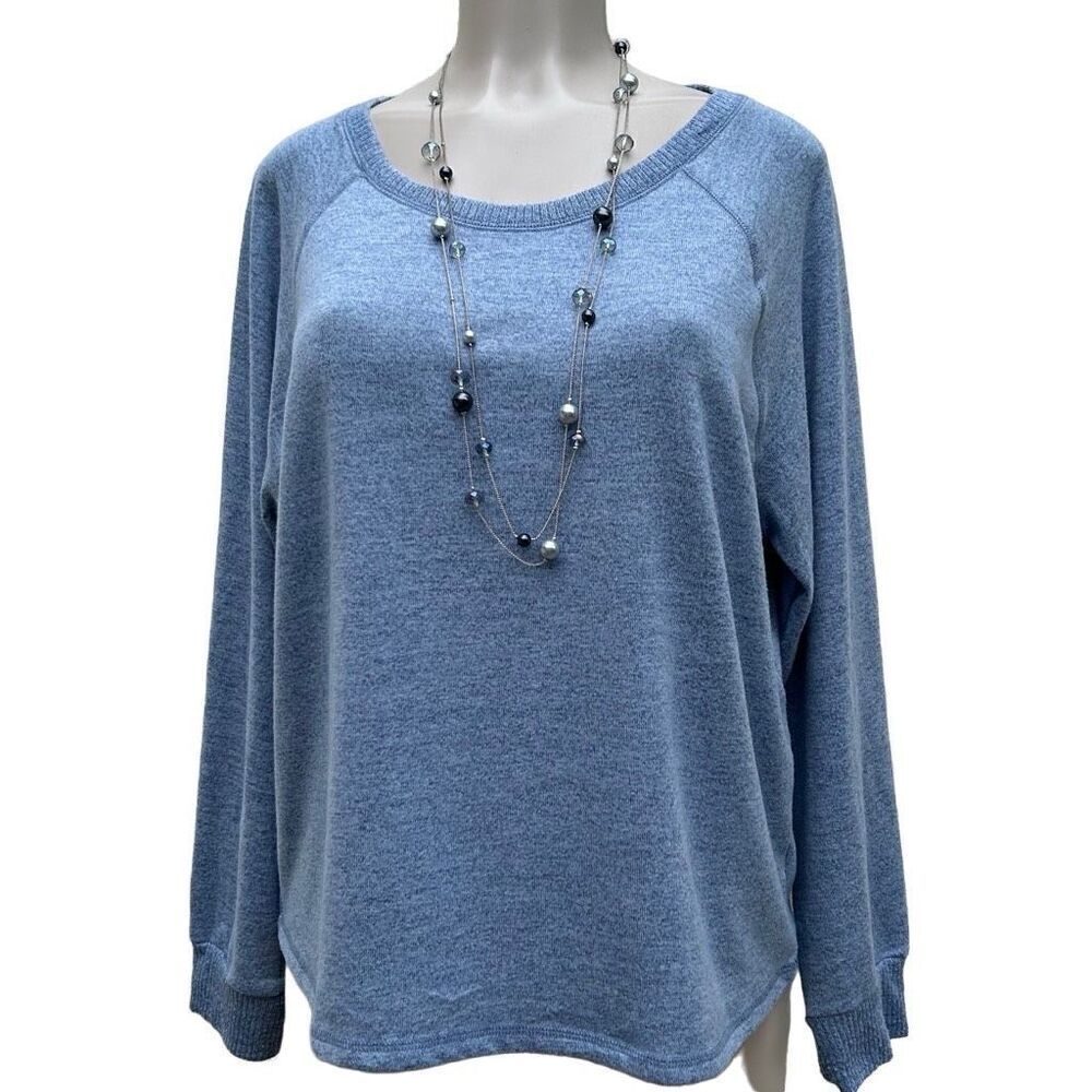 NWOT Live Love Lounge Karen Neuburger Sweater Women's XXL Blue Heather Pullover